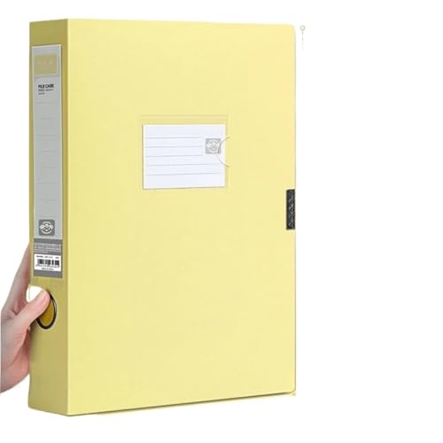 Box Ordner 10 Stück A4-Aktenordner mit großer Kapazität, multifunktionaler, wasserdichter Datei-Organizer, Desktop-Aufbewahrungsordner FüR Die Dokumentenablage(Yellow) von MOCUC