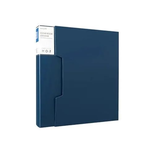 Box Ordner Bürobedarf, 80-seitiges Sichtbuch, A4-Blatt, Papier-Organizer, Dokumentenhalter, transparente Taschenhülle, A4-Aktenordner FüR Die Dokumentenablage(Blue) von MOCUC