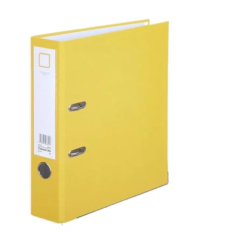 Box Ordner Mehrfarbiger großer Ringbuch-A4-Aktenordner for Dokumente, A4-Organizer, Bürobedarf, Aktenordner auf A4-Ringen FüR Die Dokumentenablage(Yellow) von MOCUC