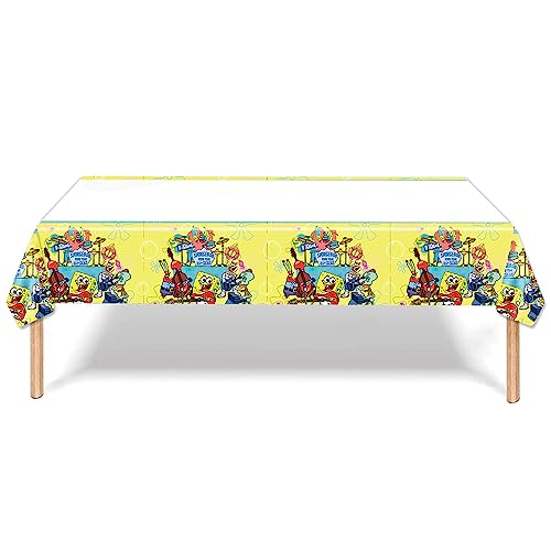 Spoongebob Sqquarepants Party Tischdecke - 180 x 108 cm Einweg-Plastik-Tischdecke aus Kunststoff, Dekoration liefert Party Zubehör für Kinder Geburtstag Party de korationen von DNDTDSJ