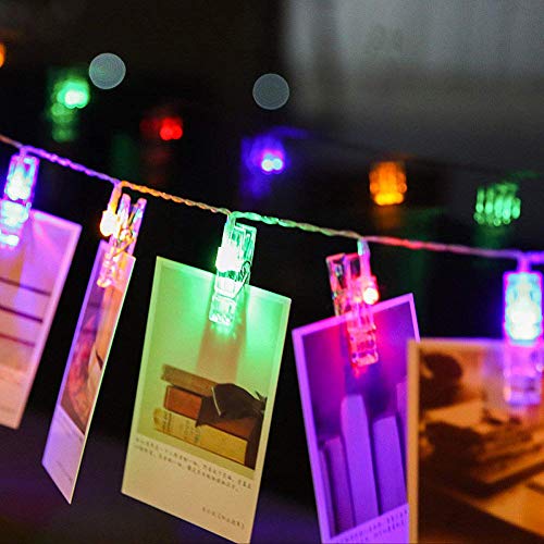 1,5 Mt LED Lichterketten mit 10 STÜCKE Foto Clips LED Foto Clip Lichterketten Bilderrahmen Wanddekor - Party, Wohnheim, Zuhause, Schlafzimmer Dekorationen, 2 * AA Batteriebetrieben von MODOAO