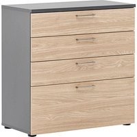 MÖBELPARTNER 1500 Schubladenschrank anthrazit, eiche hell 4 Schubladen 80,2 x 41,0 x 84,2 cm von MÖBELPARTNER