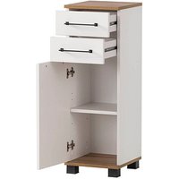 MÖBELPARTNER Badschrank Jelda 154177 eiche landhaus, weiß 30,3 x 32,6 x 88,1 cm von MÖBELPARTNER