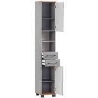 MÖBELPARTNER Badschrank Jelda 154231 platingrau, eiche-landhaus 30,3 x 32,6 x 180,9 cm von MÖBELPARTNER