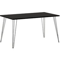 MÖBELPARTNER Fynn Schreibtisch schwarz rechteckig, 4-Fuß-Gestell schwarz 120,0 x 80,0 cm von MÖBELPARTNER