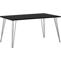 MÖBELPARTNER Fynn Schreibtisch schwarz rechteckig, 4-Fuß-Gestell schwarz 160,0 x 80,0 cm von MÖBELPARTNER