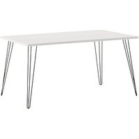 MÖBELPARTNER Fynn Schreibtisch weiß rechteckig, 4-Fuß-Gestell schwarz 160,0 x 80,0 cm von MÖBELPARTNER