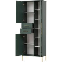 MÖBELPARTNER Garderobenschrank Kent, 701758 dunkelgrün 7 Fachböden 67,1 x 33,1 x 184,3 cm von MÖBELPARTNER