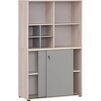 MÖBELPARTNER Regalschrank 400, 701799 sandeiche, platingrau 100,1 x 41,0 x 167,2 cm von MÖBELPARTNER