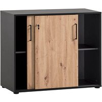 MÖBELPARTNER Schiebetürenschrank Aino, 701867 schwarz 2 Fachböden 100,1 x 41,0 x 83,6 cm von MÖBELPARTNER