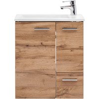 MÖBELPARTNER Waschbecken mit Unterschrank Matteo 137111 eiche landhaus 50,0 x 25,0 x 60,0 cm von MÖBELPARTNER