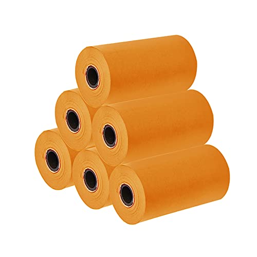 Thermopapier Bonrollen,Thermo Bonrollen 6 Rolls Thermische Papierrolle 57 * 30mm Clear Drucken for Pocket Thermaledrucker for Mini-Fotodrucker (Color : Orange) von MOEENS