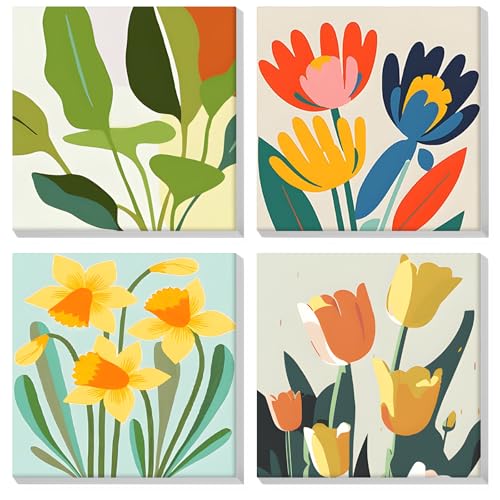 MOGTAA 4 Pack Malen Nach Zahlen Erwachsene mit Rahmen, Blume Landschaft Malen nach Zahlen Kits für Erwachsen Anfänger, DIY Acrylfarben Ölgemälde Leinwand Set für Home Dekor, 20x20cm MOGTAA 4 Pack Malen Nach Zahlen Erwachsene mit Rahmen, Blume Landschaft Malen nach Zahlen Kits für Erwachsen Anfänger, DIY Acrylfarben Ölgemälde Leinwand Set für Home Dekor, 20x20cm von MOGTAA