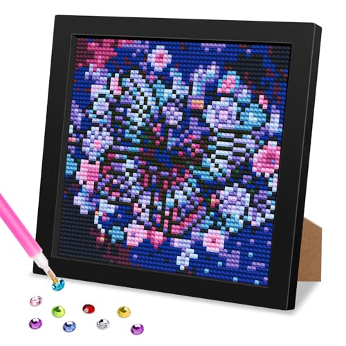 MOGTAA 5D DIY Diamond Painting mit Holzrahmen Schmetterling, Blumen Diamant Painting Bilder Set, Full Drill Diamant Malerei für Kinder Mädchen Jungen, Arts Craft für Home Wand Decor 18 x 18cm von MOGTAA