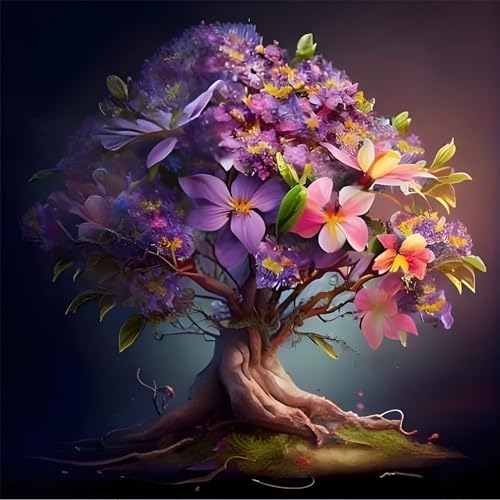 MOGTAA Baum des Lebens Diamond Painting Erwachsene, 5D Blumen Diamant Painting Bilder für Erwachsene Anfänger, DIY Diamond Art Landschaft Diamant Malerei Bilder für Home Dekor 30x40cm von MOGTAA