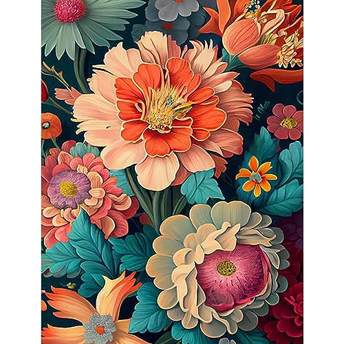 MOGTAA Blumen Diamond Painting Erwachsene, 5D Bunte Blumen Diamant Painting Bilder für Erwachsene Kinder, DIY Diamond Art Landschaft Diamant Malerei Bilder für Heimdecor 30x40cm von MOGTAA