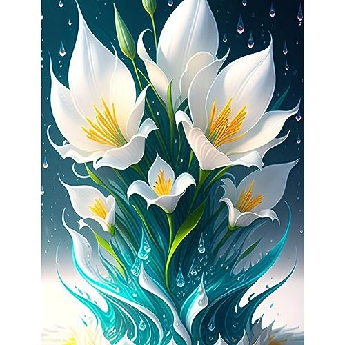 MOGTAA Blume Diamond Painting Erwachsene, 5D Blume Diamant Painting Bilder für Erwachsene Kinder, DIY Diamond Art Landschaft Diamant Malerei Bilder für Heimdecor 30x40cm von MOGTAA