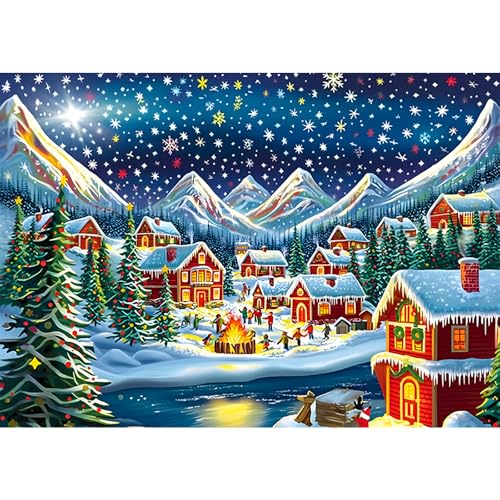 MOGTAA Diamond Painting Erwachsene Weihnachten, 5D Weihnachtsbaum Diamant Painting Bilder Erwachsene Anfänger, DIY Diamond Art Winter Diamant Malerei Bilder für Home Wand Dekor 30x40cm von MOGTAA