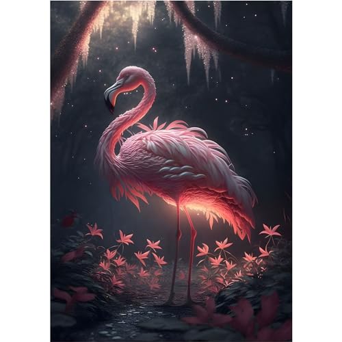 MOGTAA Diamond Painting Set Flamingos, 5D Vogel Diamant Painting Bilder für Anfänger, DIY Diamond Art Landschaft Diamant Malerei Bilder für Home Dekor 30x40cm von MOGTAA