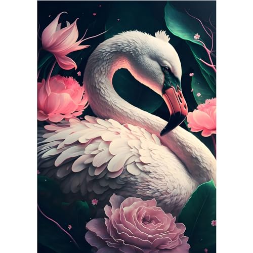 MOGTAA Diamond Painting Set Weißer Schwan, 5D Blumen Diamant Painting Bilder für Anfänger, DIY Diamond Art Tiere Diamant Malerei Bilder für Home Dekor 30x40cm von MOGTAA