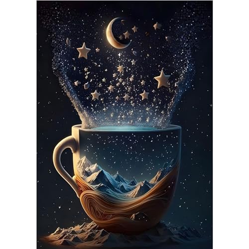 MOGTAA Diamond Painting Sterne Mond Set, 5D Landschaft Diamant Painting Bilder für Erwachsene Anfänger, DIY Diamond Art Diamant Malerei Bilder für Home Dekor 30x40cm von MOGTAA