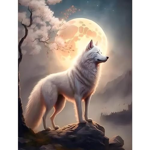 MOGTAA Diamond Painting Wolf Set, 5D Wölfe Diamant Painting Bilder für Erwachsene Anfänger, DIY Diamond Art Tiere Diamant Malerei Bilder für Home Wand Dekor 30x40cm von MOGTAA