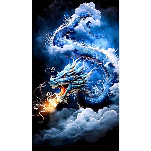 MOGTAA Drachen Diamond Painting Erwachsene, 5D Drachen Diamant Painting Bilder für Erwachsene Anfänger, DIY Diamond Art Tiere Diamant Malerei Set für Home Dekor 30x50cm von MOGTAA