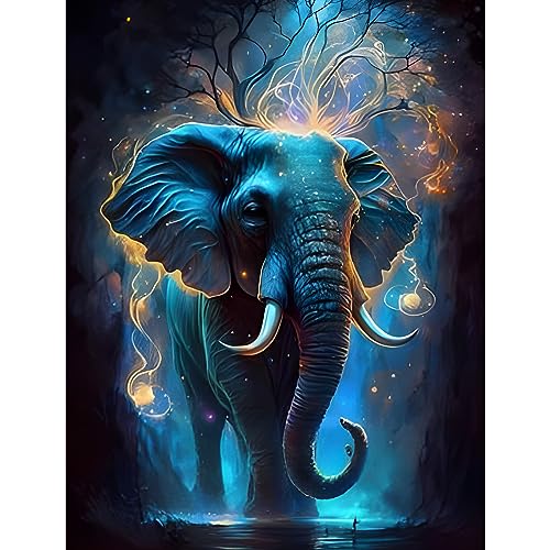 MOGTAA Elefant Diamond Painting Erwachsene, 5D Tiere Diamant Painting Bilder für Erwachsene Anfänger, DIY Diamond Art Landschaft Diamant Malerei Bilder für Home Dekor 30x40cm von MOGTAA