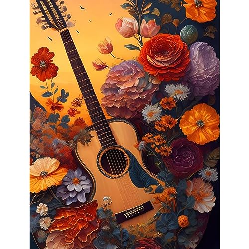 MOGTAA Diamond Painting Buntes Blume Set, 5D Landschaft Diamant Painting Bilder Erwachsene, DIY Diamond Art Blume Diamant Malerei Bilder für Home Dekor 30x40cm von MOGTAA