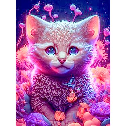 MOGTAA Katze Diamond Painting Erwachsene, 5D Tiere Diamond Painting, Niedliche Katze Volle Bilder Diamant Malerei Kits, DIY Arts Craft Diamant Painting Kits als Geschenk und Home Dekor 30x40cm von MOGTAA