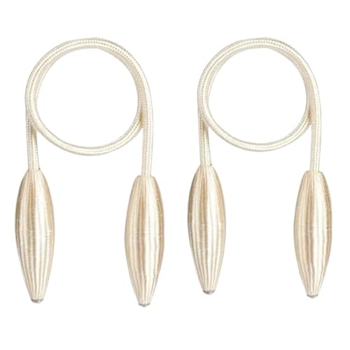 MOHUIED Raffhalter FüR VorhäNge 2pcs/Set Curtain Tiebacks Arbitrary Shape Twist Alloy Hanging Belts Ropes Curtain Holdback Curtain Accessoires(Beige) von MOHUIED