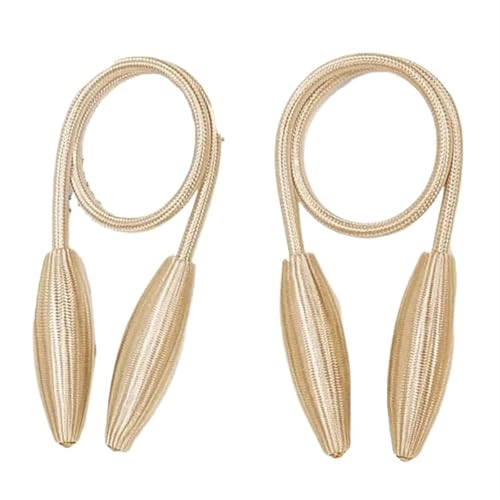 MOHUIED Raffhalter FüR VorhäNge 2pcs/Set Curtain Tiebacks Arbitrary Shape Twist Alloy Hanging Belts Ropes Curtain Holdback Curtain Accessoires(Champagne) von MOHUIED