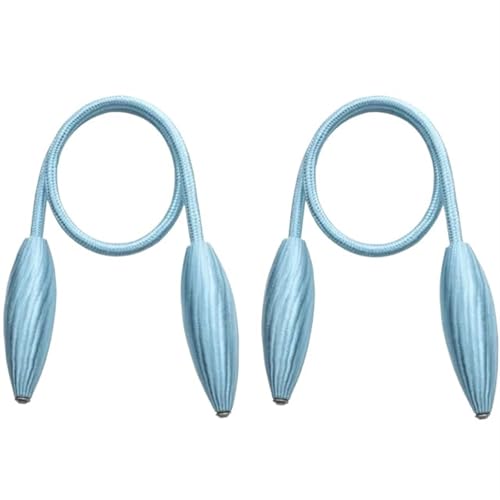 MOHUIED Raffhalter FüR VorhäNge 2pcs/Set Curtain Tiebacks Arbitrary Shape Twist Alloy Hanging Belts Ropes Curtain Holdback Curtain Accessoires(Light Blue) von MOHUIED