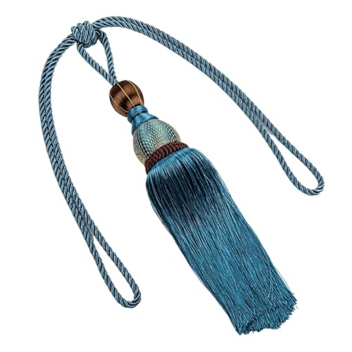 MOHUIED Raffhalter FüR VorhäNge Curtain Tassels Tieback Multicolor Tassel Curtain Ties Wire Hanging Ball Polyester Yarn(Dark Blue) von MOHUIED