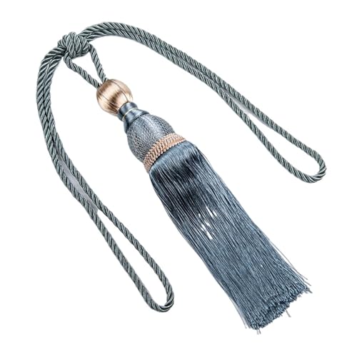 MOHUIED Raffhalter FüR VorhäNge Curtain Tassels Tieback Multicolor Tassel Curtain Ties Wire Hanging Ball Polyester Yarn(Light Blue) von MOHUIED