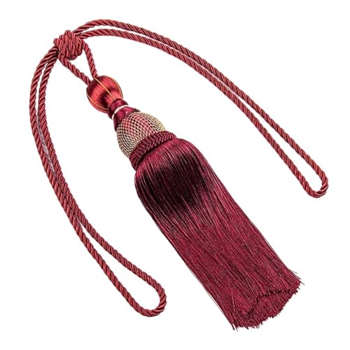 MOHUIED Raffhalter FüR VorhäNge Curtain Tassels Tieback Multicolor Tassel Curtain Ties Wire Hanging Ball Polyester Yarn(Red) von MOHUIED