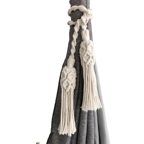 MOHUIED Raffhalter FüR VorhäNge Curtain Tie Curtain Straps Tassels Hand-Woven Cotton Rope Curtain Tie Backs Curtain Accessories Hanging Wall Decor(4) von MOHUIED