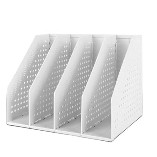 MOHUIED Zeitschriften Halter Dehnbare Datei-Organizer-Box, Büro-Schreibtisch-Aktenablage, Faltbarer Zeitschriftenhalter-Ständer(White 4) von MOHUIED