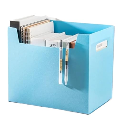 MOHUIED Zeitschriften Halter Faltbare Büro-Schreibtisch-Datei-Aufbewahrungsbox, Bücher, Dokumente, Schule, Organizer-Box, Ordner, Schreibwarenetui, Hartschalenetui, Archive, Aufzeichnungen(Blue) von MOHUIED