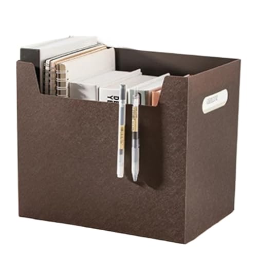 MOHUIED Zeitschriften Halter Faltbare Büro-Schreibtisch-Datei-Aufbewahrungsbox, Bücher, Dokumente, Schule, Organizer-Box, Ordner, Schreibwarenetui, Hartschalenetui, Archive, Aufzeichnungen(Coffee) von MOHUIED