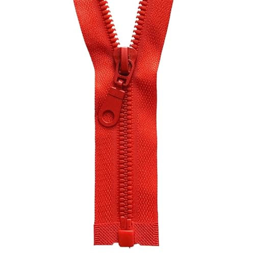 Trennreißverschlüsse für Jacken, 2/5 Stück, abnehmbarer Harz-Reißverschluss, Öffnung, automatische Verriegelung, Kunststoff-Reißverschluss zum Nähen, Rot, 55 cm von MOHUIED