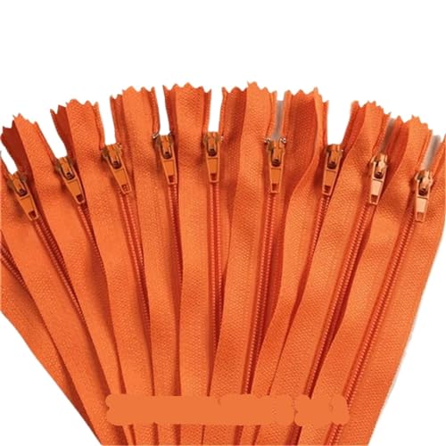 Zipper FüR ReißVerschluss 100 Stück geschlossene Nylon-Spulenreißverschlüsse for Schneiderarbeiten (7,6–101,6 cm), 7,5–100 cm(Orange,55cm) von MOHUIED