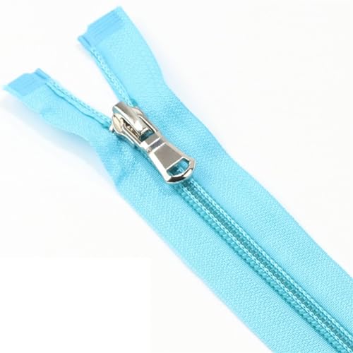 Zipper FüR ReißVerschluss 5 Teile/satz Nylon Open-End Zip Zipper for Bekleidung Schneider Nähen Handwerk Nylon Reißverschlüsse Zubehör(Sky blue,80CM) von MOHUIED