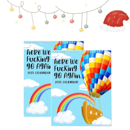 Here We Go Again 2025 Kalender,Here We Fu-cking Go Again 2025 Kalender,Fun Hanging Month Hanging Calendar,Novelty Planung Wandkalender Notizblöcke für Home Office (2PCS) von MOHXFE