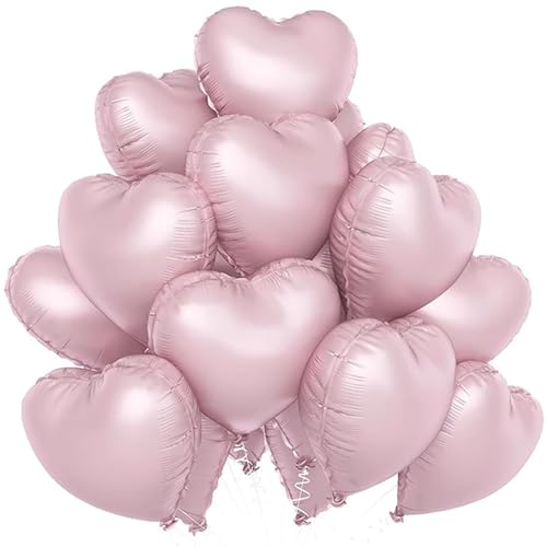 20 Stück rosa Herzballons Herzform Luftballons Dekorationen für Geburtstagsparty Valentinstag Prinzessin Party von MOHYS