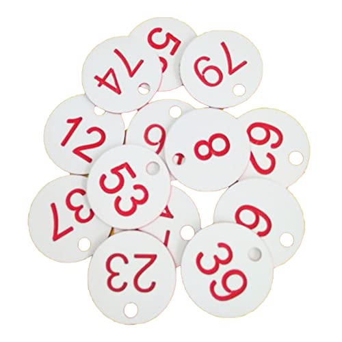 1-100 Nummernschilder für Kleiderbügel, Karte rund mit Loch an Schlüsselringen & Schlüsselband von MOIDHSAG