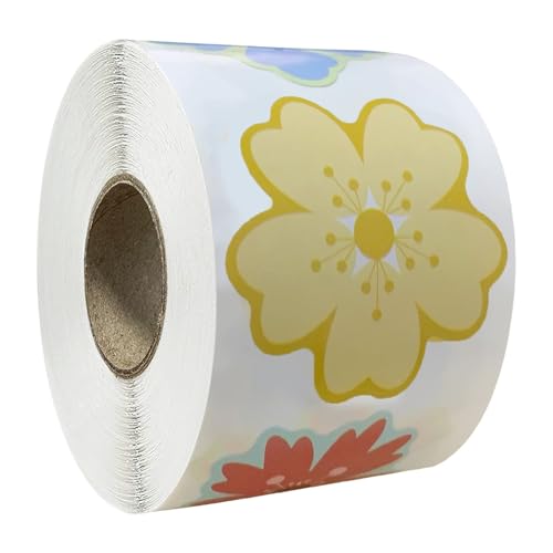 Dekorative Blumen-Aufkleber, 3,8 cm, selbstklebende Verpackungsetiketten für Umschläge, Koffer, Verpackungen, 500 Stück von MOIDHSAG