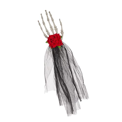 MOIDHSAG Einzigartiger Halloween-Haarschmuck, zarter Kopfschmuck, Haarschmuck, Totenkopf-Blumen-Haarbänder für Kostümpartys, kreative Haarreifen von MOIDHSAG