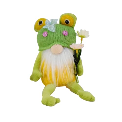 MOIDHSAG Frosch Plüsch Bauernhaus Dekor Strickmütze Frühling gestuft Tablett Dekor für Küche Desktop Ornament Urlaub von MOIDHSAG