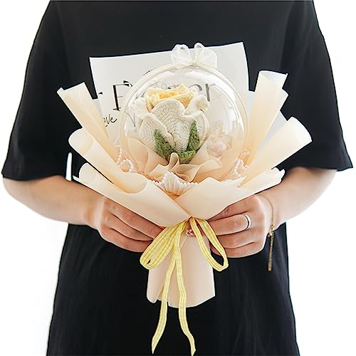 MOIDHSAG Handgestrickter Blumenstrauß, gehäkelt, gestrickt, Blume, Valentinstag, Jäten, Party-Dekorationen, handgewebte künstliche Blume von MOIDHSAG